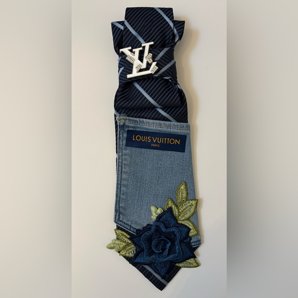 Blue Denim and Striped tie